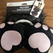 Panda Bear Halloween Costume Accessories Headband Choker Fingerless Gloves