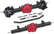 MN86 Complete Front Rear Differential Straight Axle With Diff Gear For Rc Crawler Car 1/12 MN128 G500 MN86K MN86KS MN86S Upgrade(Set Black)