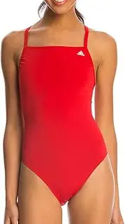 [adidas] Womens Vortex-Back Sport Active One Piece Swimsuit (Red, 24, Numeric_24)