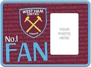West Ham United FC No. 1 Fan Metal Embossed Photo Frame (UK Size: One Size) (Claret/Sky Blue/Yellow)