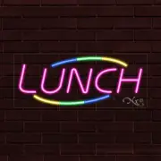 NEW "LUNCH" w/COLOR BORDER 30x12x1 INCH LED FLEX WINDOW/WALL INDOOR SIGN 30829
