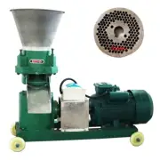 220V Feed Pellet Mill Machine Pelletizer Feed Maker 5MM Plate 440lbs/h 3 Rollers