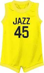 Outerstuff Donovan Mitchell Utah Jazz Yellow Infants 12-24 Months Statement Edition Romper Player Jersey
