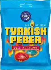 Fazer Tyrkisk Peber Hot & Sour 150g, 24-Pack - Finnish Licorice Candy