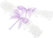 [JEWEDECO] Bridal Accessory Stretchy Floral Garters Belt Set Lace Wedding Garters for Bride and Bridesmaids