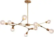 Lighting Modern Sputnik Chandelier Brushed Brass Hanging Lamp Industrial Flush M