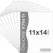 10 Pack Backing Boards, 11x14 Uncut White Mats Matboards, Acid-Free Backerboards for Art Prints, Ideal for Photos, Pictures, Prints, and Frames