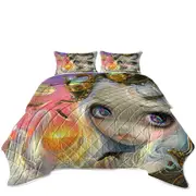 Windswept Lovely Steampunk Beautiful Girl at Sunset Coverlet