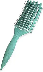 Curl Defining Brush for Curly Hair, Vented Hair Brush, Define Styling Brush for Curly Hair, Shaping and Defining Curls for Women,Reduces Pulling and Separation (Green)