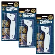 3 x AccuSharp 001C Original Knife Sharpener Tungsten Carbide Blades - White