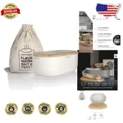 Durable White Metal Bread Box with Reusable Linen Bag – Long-Lasting Freshness