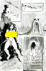 Massey CAVEWOMAN A WIZARD A SORCERESS & MERIEM 1 pg 10 SEXY MERIEM SCARY CASTLE