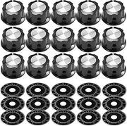 Mellisso 15 Sets of A03 Potentiometer Control Knobs and 0-100 Scale Plates Bakelite Knob Scale Plates Digital Potentiometer Set