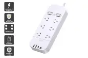 Kogan 6 Outlet Surge Protect Power Board with 3 USB-A & 30W PD USB-C Ports