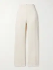 [Cortana] Cortana - Asa Linen-blend Crepe Straight-leg Pants - Ivory - FR 42 FR 42 Ivory