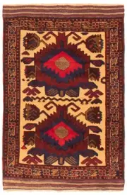 Vintage Hand-Knotted Area Rug 3'1" x 4'7" Traditional Wool Carpet