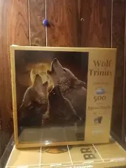 Sunsout Howling Moon Wolf Trinity 18" x 24" 500 Piece Jigsaw Puzzle Collin Bogle