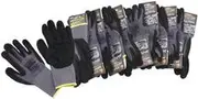 Aeroflow Mechanic Gloves Large Nitrile Foam 12 Pairs Black Work Shop - AF98-2221-12