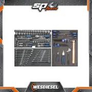 SP Tools 133 Pcs Foam Tray Tool Kit Sockets&Accessories Metric/SAE - No Tool Box