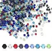 NILLOS Crystal Bicone Beads Set, 450 PCS Mixed Color Faceted Glass Beads for DIY Jewelry Making, Bracelets, Necklaces, Earrings (4 mm/0.15 in)