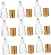 Healeved 10PCS Essential Oil Roller Bottles Gourd Massage Bottles with Ball Safe Storage for Perfume Essence and Natural Oils for Travel and Purse