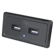 Socket Power Outlet 3.1A Dual USB Fast Charger Panel 12V Motorcycle Car RV