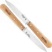 Opinel No.112 Beechwood Handle 2pc Paring Knife Set 12C27 Steel Made in France