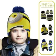 Universal Minions Toddler Winter Hat, Kids Gloves and/or Scarf Set, Boys Age 4-7