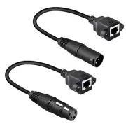 1 Pair XLR 3Pin to RJ45 Female Adapter Cable,Xlr Male to RJ45 Network Connector