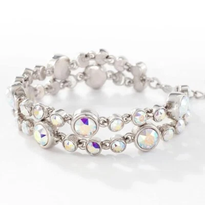 BNIB SOLD OUT Touchstone Reverie double strand bracelet aurore boreale crystal