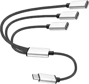 YARCHONN Type-C Splitter 1 in 3 Out USB-C Male to 3 USB C Female Cable Charging Multi Port OTG Splitter Adapter Cable Equipped with Data Transmission