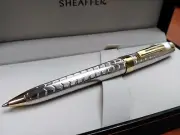 Sheaffer Prelude Signature Silver Plate Snakeskin Engraved Ballpoint Pen