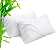 2-Pack Bamboo Pillow Cases Cooling Envelope Closure Silky Touch Pillowcase New