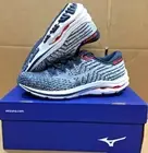 Mizuno Mens Wave Inspire 17 Running Shoes Mens Waveknit India Ink Wan Blue