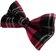 [Tie Store Australia] Mens Pink Tarten Plaid Patterned Bow Tie Pink, Black, White