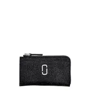 Marc Jacobs The Coated Glitter J Mark Top Zip Multi Wallet One size black