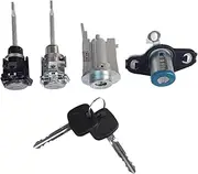 Ignition Door & Trunk Lock Cylinder Set Without Chip 2 Keys Compatible with Toyota Matrix Corolla 2003-2008 Replace # 69057-02130, 69057 02130