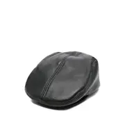 [Ruslan Baginskiy] Ruslan Baginskiy Leather Panelled Beret S-M BLACK