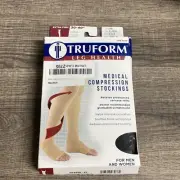 Truform 30-40 Below Knee Compression Stockings, Open Toe, Black, 3X, # 0845BL-3L