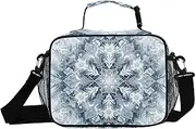 Snowflake Winter Closeup Insulated Lunch Box for Women Men - Ideal for Work, Picnics - Includes Adjustable Shoulder Strap