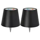 2Pcs Wireless Bottle Lamp Rechargeable Warm Light & RGB Touch LED Lamp (Black) H