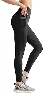 [Yvette] Leggings with Pockets for Women Compression Leggings Tummy Control Butt Lifting Mesh Workout Pants
