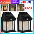 LED Solar Powered Wall Lantern Outdoor Motion+Sensor Lights Garden Security Lamp