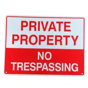 Warning Sign No Trespassing 200x300mm Metal Private Property Home Cctv Safe Mark