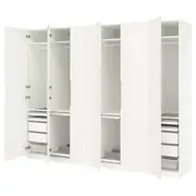 PAX / TONSTAD wardrobe combination, white/off-white, 300x60x236 cm