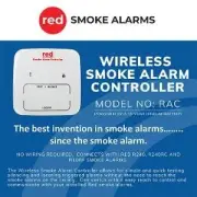 Red Smoke Alarms RAC, Smoke Alarm Controller, Wireless Interconnect, 3V Seale...