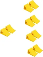 COOLHIYA 10 Pcs Car Block Travel Trailer Wheel Chock Camper Wheel Chock Curved Rv Leveling Blocks Vehicle Tire Ramps Trucks Threshold Ramp Vehicle Chock Dog Car Ramp Vehicle Ramp Yellow Abs