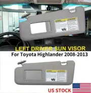Left Driver Side Sun Visor Shade Light & Mirror For Toyota Highlander 2008-2013