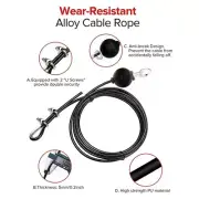 Black Nylon Coated DIY Gym Cable Replacement Set - Multi Gym Cable Adjustable