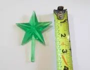 Thick/Chunky Ceramic Christmas Tree 3.5" Green Star VINTAGE
